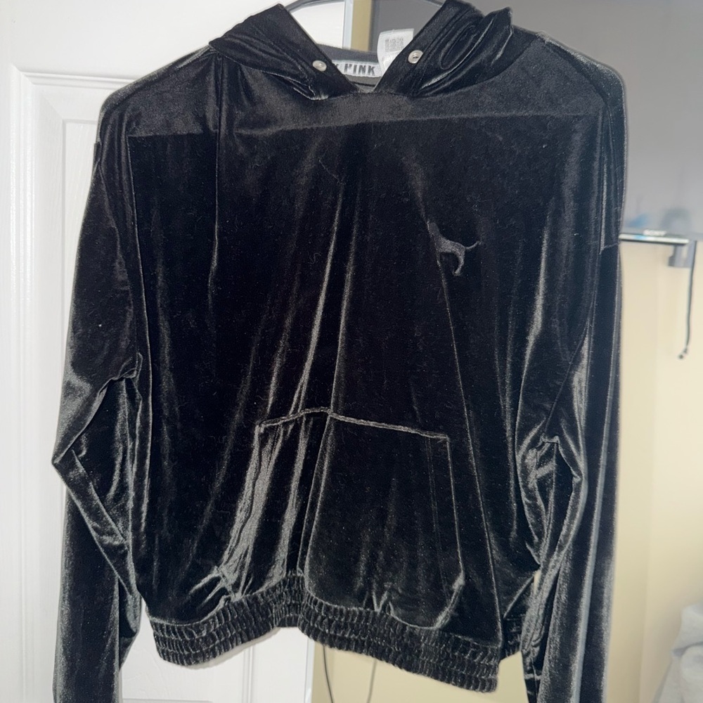 Victoria's Secret PINK Black Velvet Jacket
